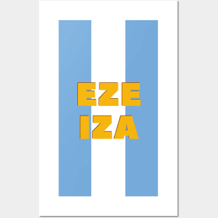 Ezeiza City in Argentine Flag Colors Vertical Posters and Art